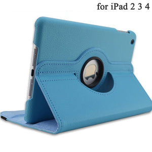360 Degrees Rotating PU Leather Flip Cover Case for iPad 2 3 4 Case Stand Cases Smart Tablet A1395 A1396 A1416 A1430 A1458 A1460