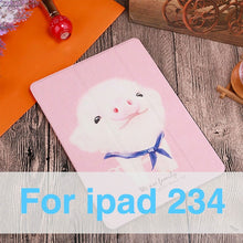 Load image into Gallery viewer, Lovely Rabbit Pig Cartoon Tablet Cover For 2017 New iPad 9.7 Air 1 2 Stand Shell Anti drop/Dust For iPad 2 3 4 Mini 1 2 3 4 Case