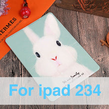Load image into Gallery viewer, Lovely Rabbit Pig Cartoon Tablet Cover For 2017 New iPad 9.7 Air 1 2 Stand Shell Anti drop/Dust For iPad 2 3 4 Mini 1 2 3 4 Case