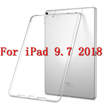Load image into Gallery viewer, Silicon Case For iPad Pro 11 12.9 2018 9.7 Clear Transparent Case Soft TPU Bumper Cover Tablet Case For iPad 2 3 4 5 6 Air Mini