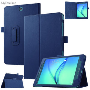 Tablet Case For Samsung Galaxy Tab A T550 T555 SM-T550 9.7" Flip Stand PU Leather Smart Cover Case Protector Shell+Film+Stylus