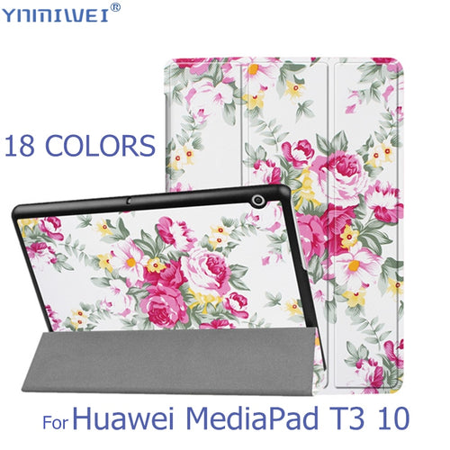 Flip Case For Huawei MediaPad T3 10 Tablet Stand Slim Cases For Huawei T3 9.6 Honor Play Pad 2 Funda Cover AGS-L09 AGS-L03 W09