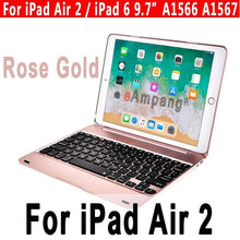 Load image into Gallery viewer, Top Flip Keyboard for Apple iPad 9.7 2017 2018 5th 6th Generation Bluetooth Keyboard Case for iPad Air 1 2 5 6 Pro 9.7 Cover