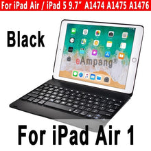Load image into Gallery viewer, Top Flip Keyboard for Apple iPad 9.7 2017 2018 5th 6th Generation Bluetooth Keyboard Case for iPad Air 1 2 5 6 Pro 9.7 Cover